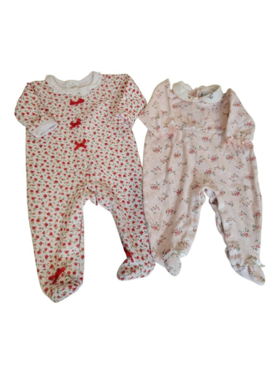 Laura Ashley Other - Laura Ashley & Vitamins Baby Floral Footie Sleeper Bundle 3-6M
